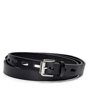 Rebecca Minkoff Mila Belt, Black Leather, NEW